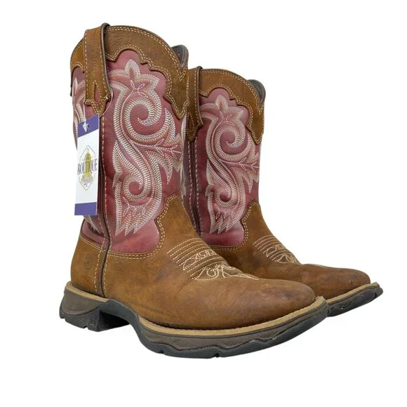 Durango Lady Rebel 6M Square Toe Western Leather Boot Brown Rusty Red DRD0349 - Picture 2 of 16